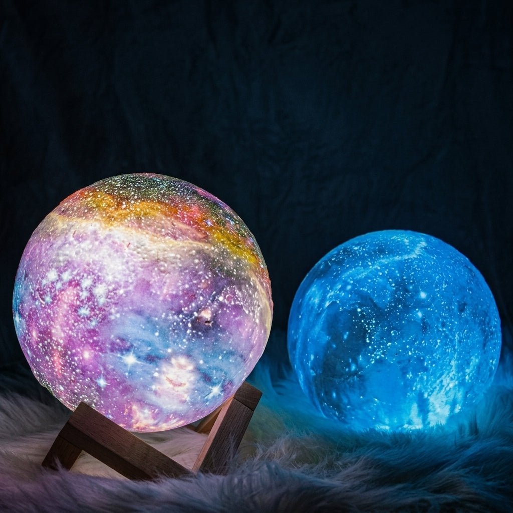 3D Galaxie-Mondlampe mit buntem Leuchteffekt - Night Lights & Ambient Lighting - 8 cm - Voldeva