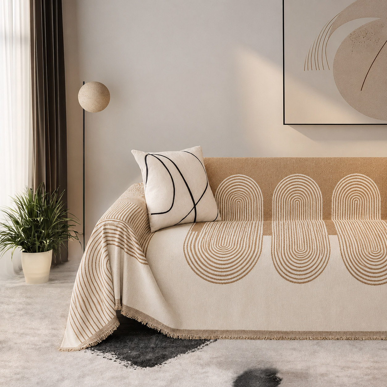 Sofa-Überwurf Mit Modernem Geometrischem Muster