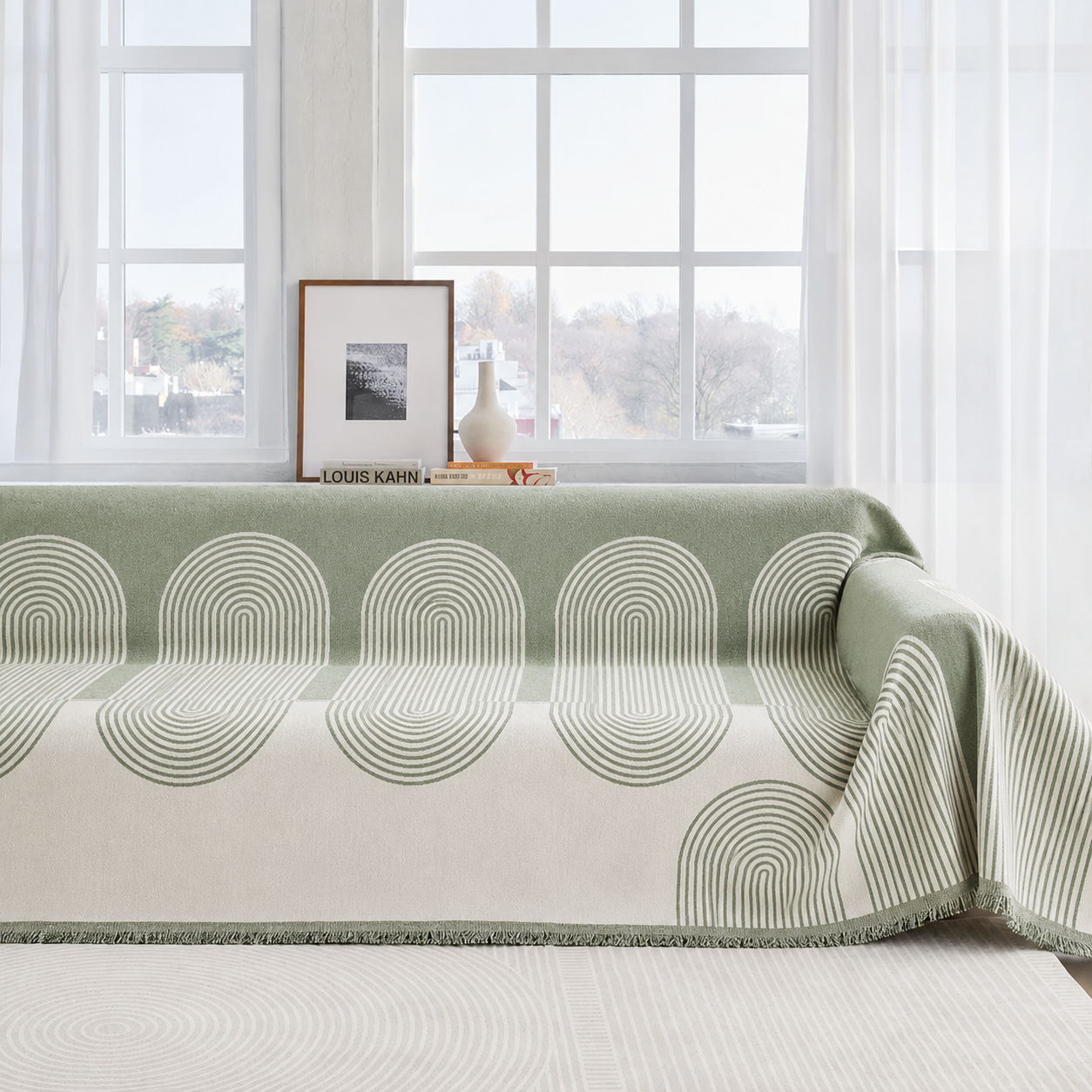 Sofa-Überwurf Mit Modernem Geometrischem Muster