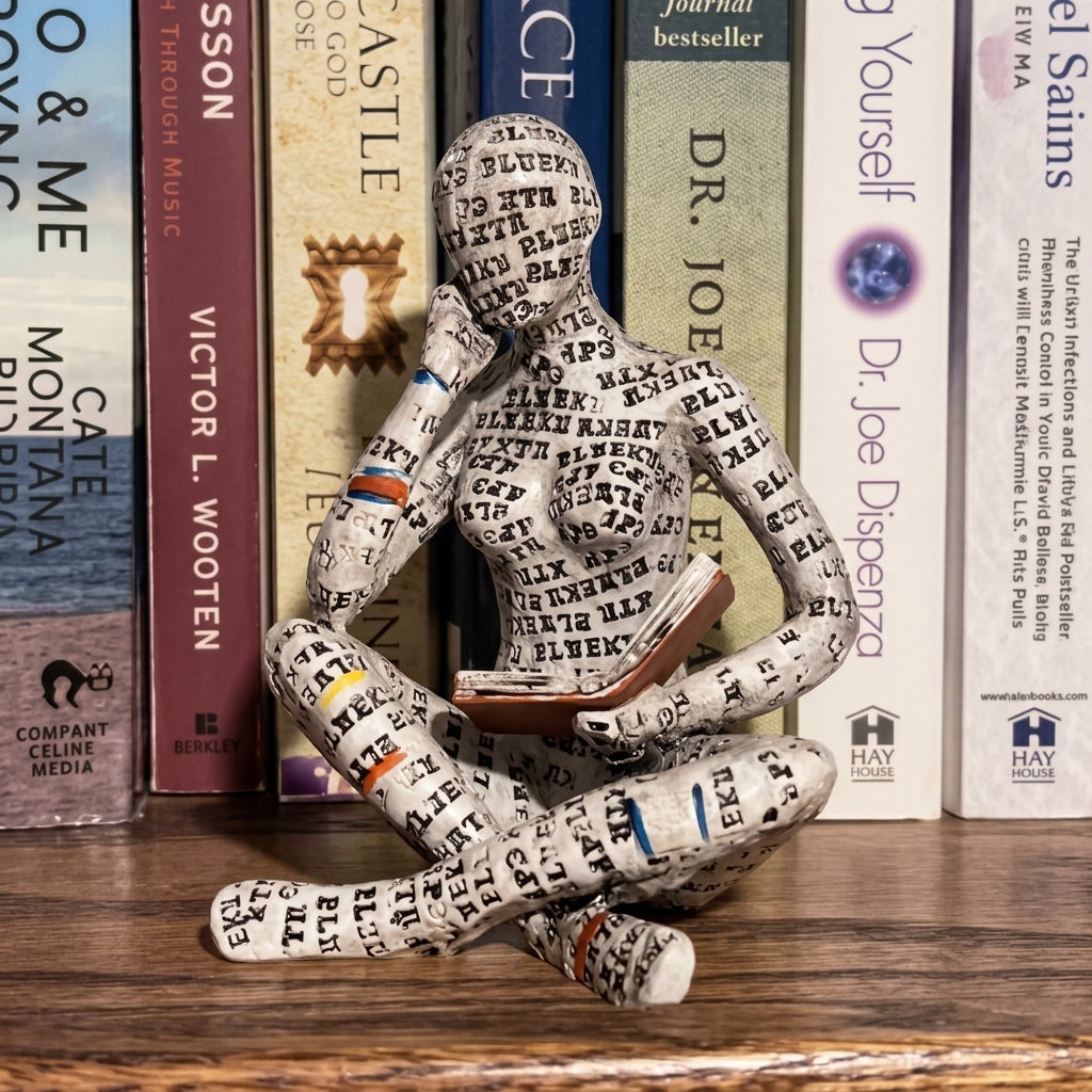 Kreative Abstrakte Buchliebhaber Sitzende & Liegende Figur Skulptur