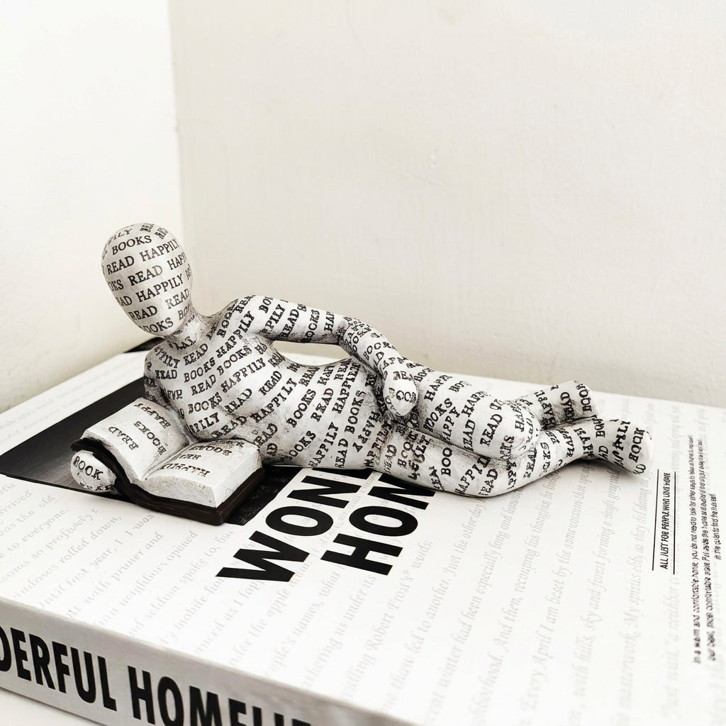 Kreative Abstrakte Buchliebhaber Sitzende & Liegende Figur Skulptur