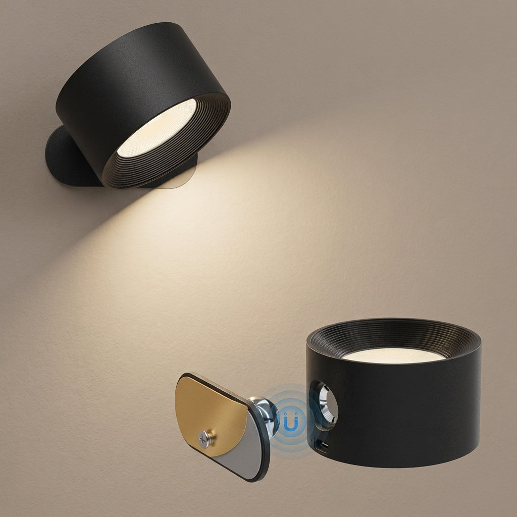 Moderne LED Wandleuchte mit rotierend Zylinderkopf