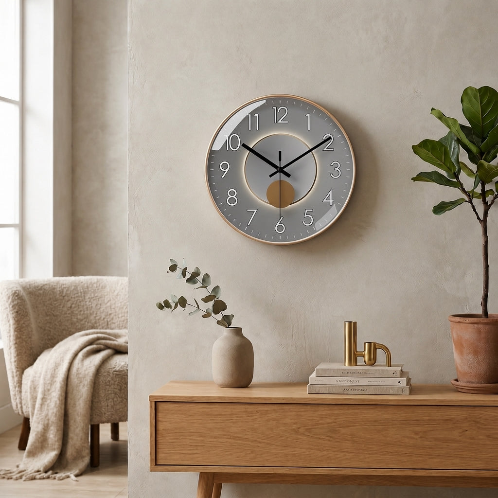 Moderne Luxus-Runde Wanduhr mit 3D-Kugeldetail