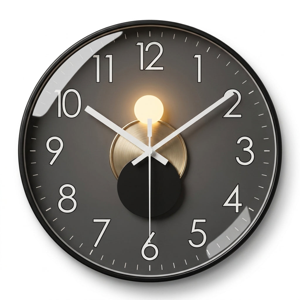 Moderne Luxus-Runde Wanduhr mit 3D-Kugeldetail