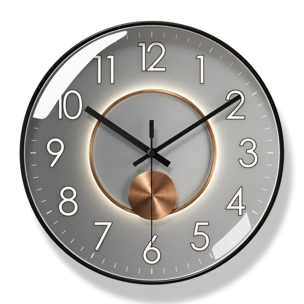 Moderne Luxus-Runde Wanduhr mit 3D-Kugeldetail