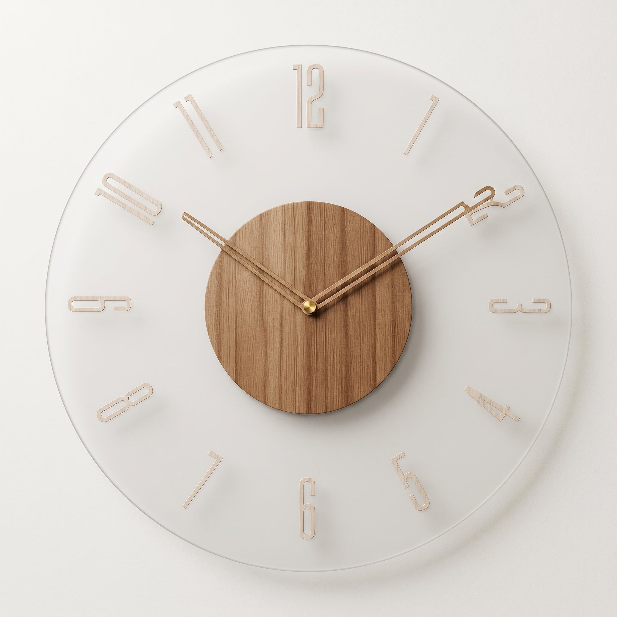 Nordische Wanduhr im Offenen Design mit Holzdetail