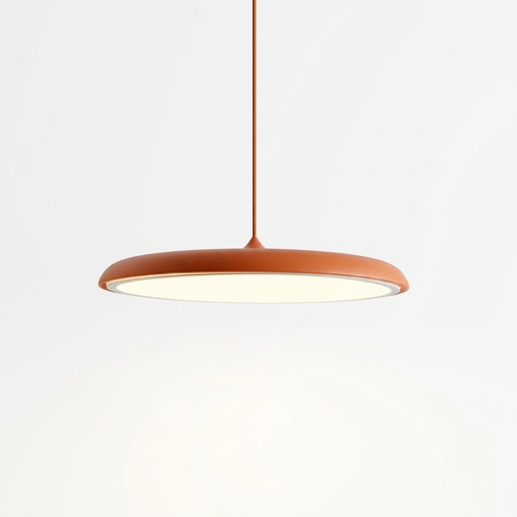 Bauhaus Pendelleuchte mit Flachem Rundem Schirm - Pendelleuchte - Orange - Voldeva