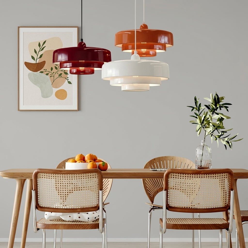 Bauhaus Pendelleuchte mit Gestuften Rundschirmen - Pendelleuchte - Schwarz - Voldeva