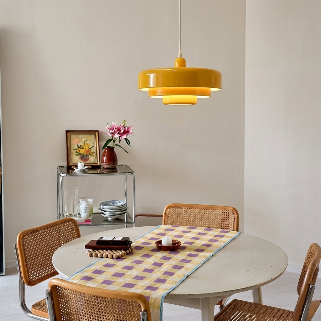 Bauhaus Pendelleuchte mit Gestuften Rundschirmen - Pendelleuchte - Gelb - Voldeva