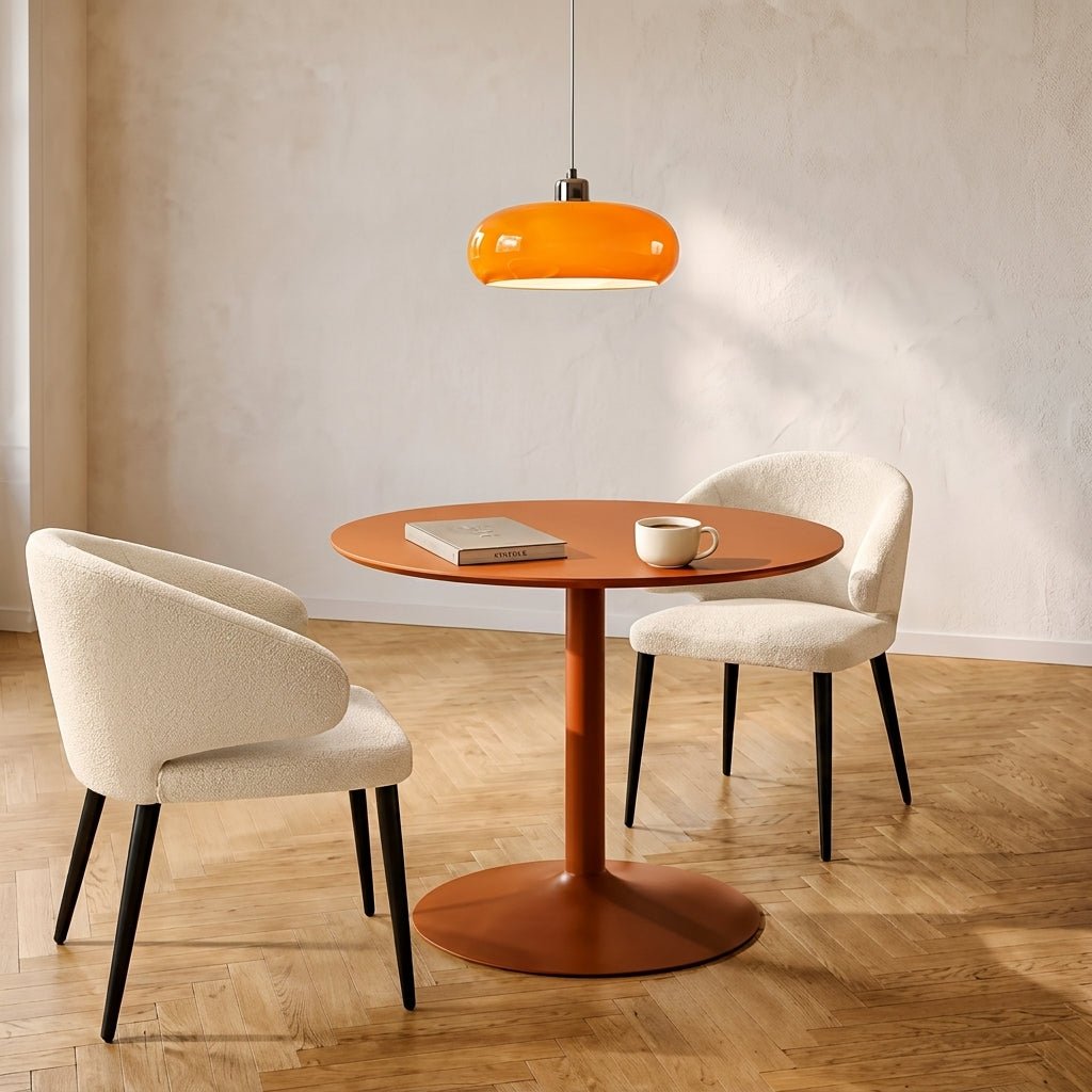 Bauhaus Pendelleuchte mit Rundem Kuppelschirm - Pendelleuchte - Orange - Voldeva