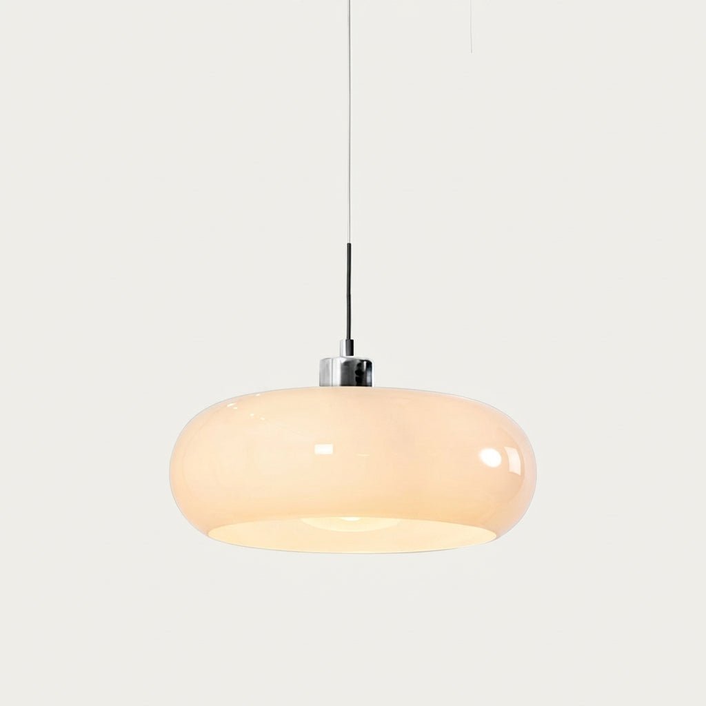 Bauhaus Pendelleuchte mit Rundem Kuppelschirm - Pendelleuchte - Weiß - Voldeva