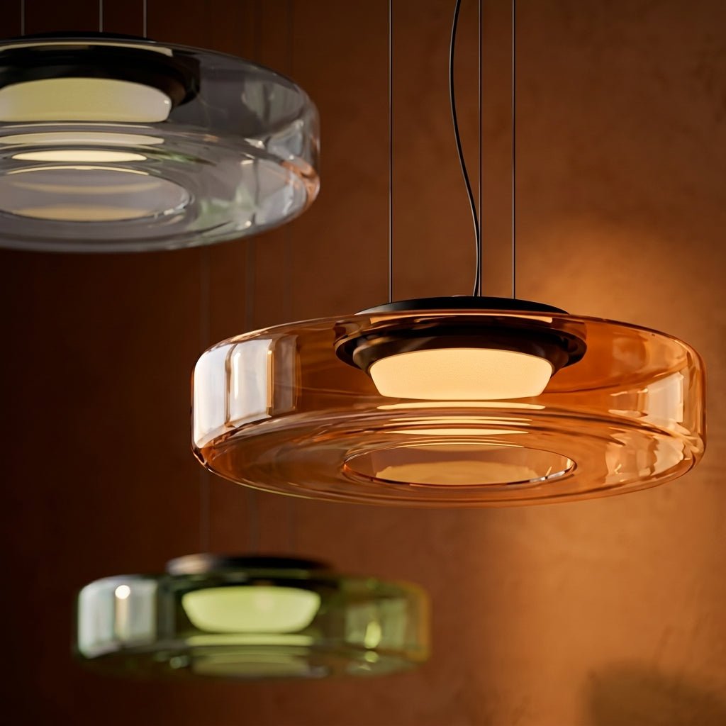 Bauhaus Pendelleuchte mit Transluzentem Rundschirm - Pendelleuchte - Grau - Voldeva