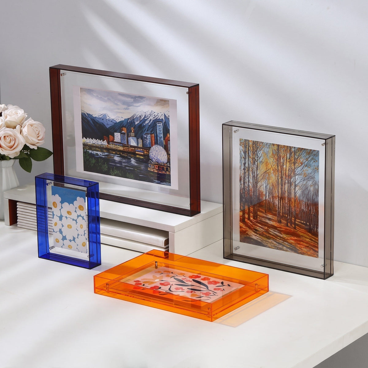 Bilderrahmen mit farbiger Acrylkante im Blockdesign - Picture Frames - Hellgrün - Voldeva