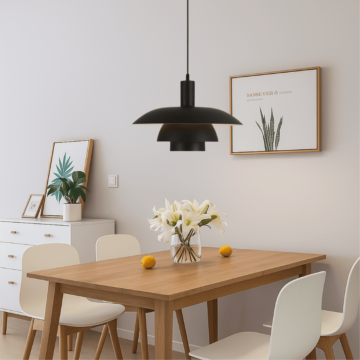 Dänische Stil LED Hängeleuchte Modernes Design - Deckenleuchte - Schwarz - Voldeva