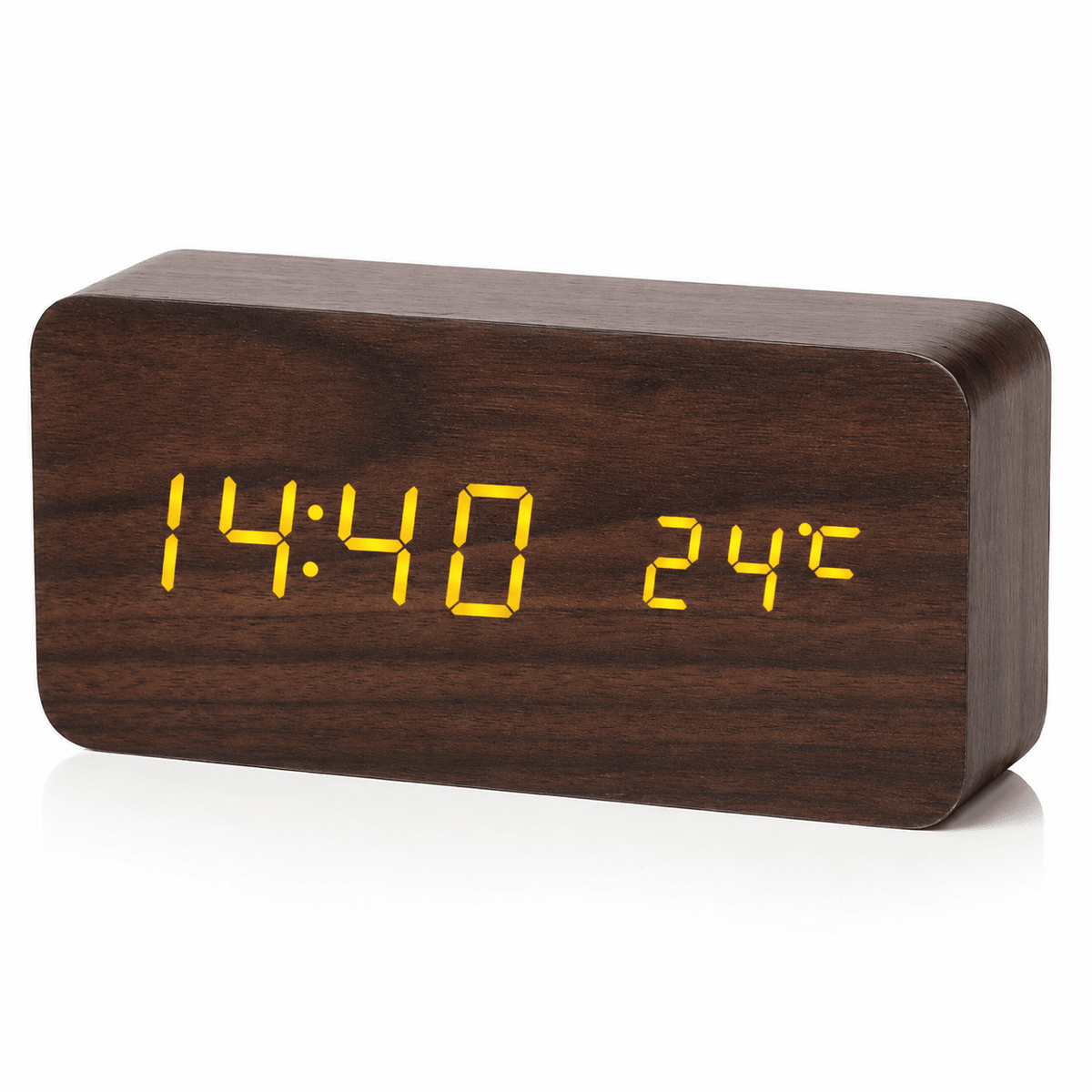 Digitaler Wecker mit Temperaturanzeige - Alarm Clocks - Dunkelbraun - Voldeva