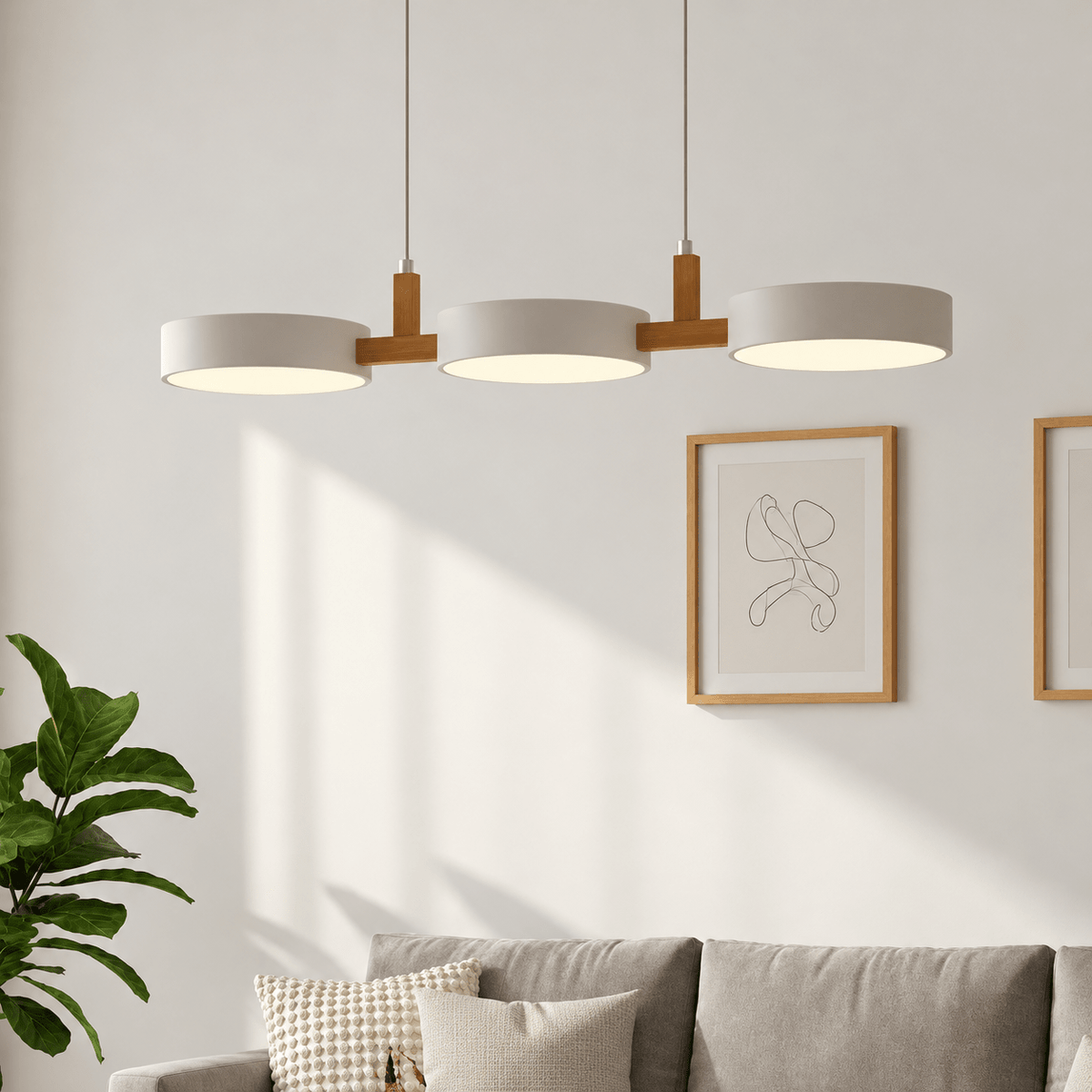 Dreiflammige LED Pendelleuchte im Skandinavischen Design - Pendant Light Fixtures - Weiß - Voldeva