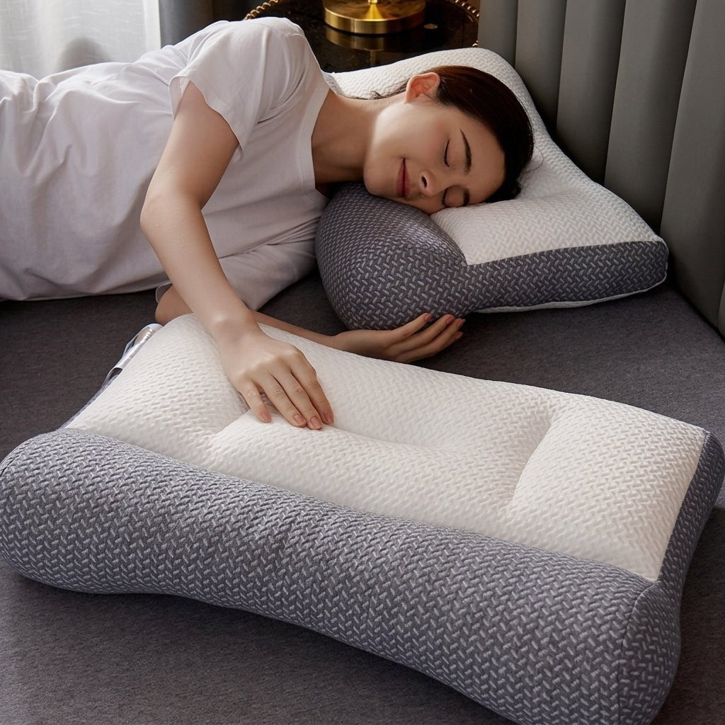 Ergonomisches Nackenstützkissen mit Konturdesign für Seiten- und Rückenschläfer - Neck & Cervical Pillow - Voldeva