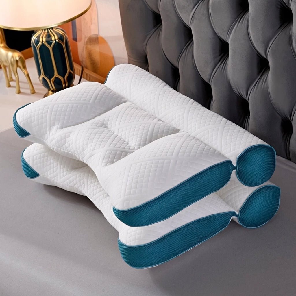 Ergonomisches Nackenstützkissen mit Wellenform Design - Neck & Cervical Pillow - Blau - Voldeva