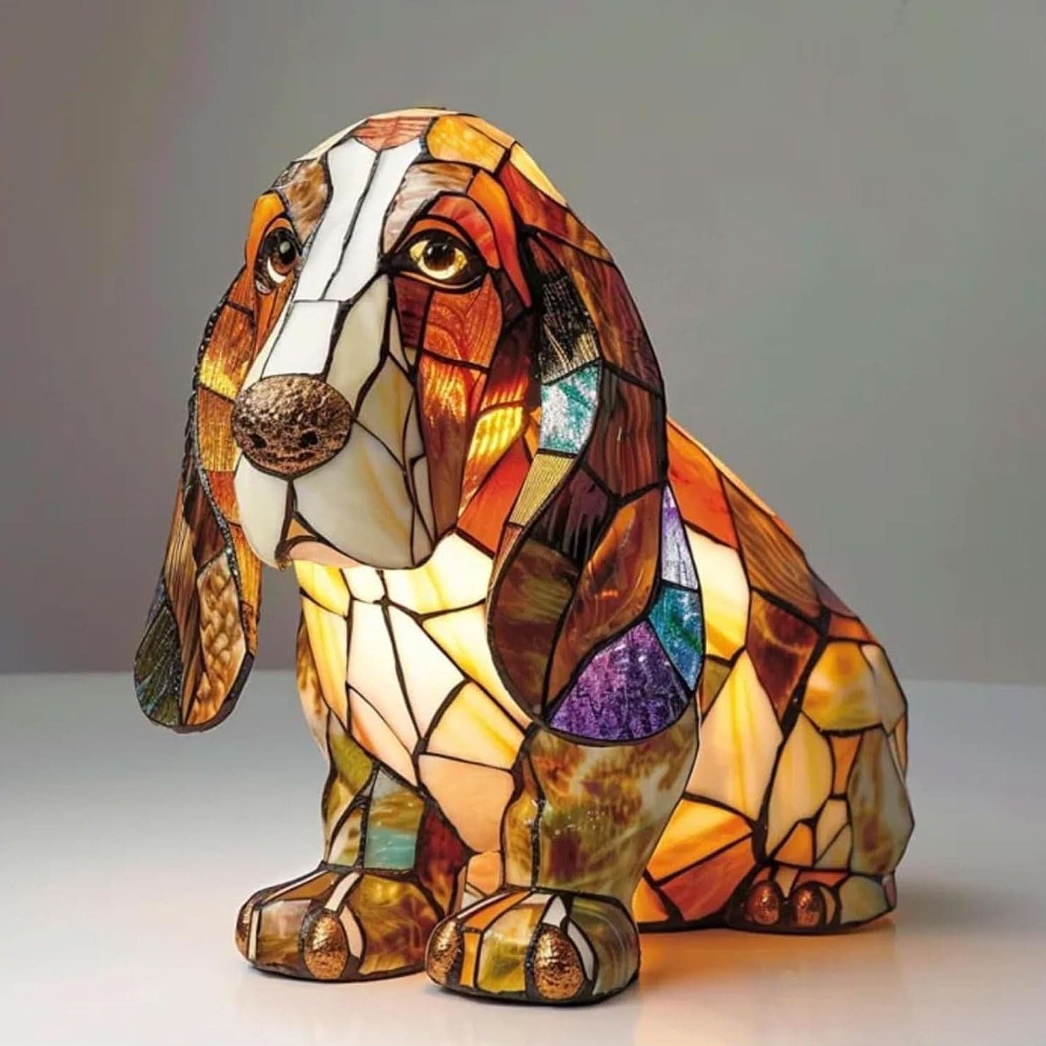 Finn – LED Nachtlampe mit Hunde Design - Tischlampen - Basset Hound - Voldeva
