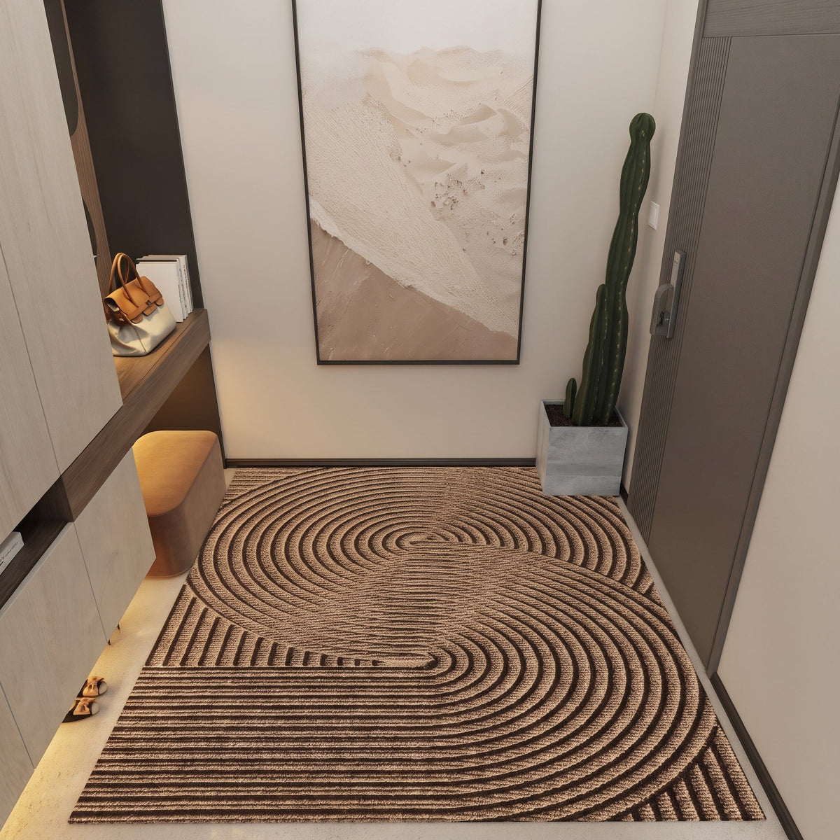 Fußmatte mit Wellenmuster für Eingang und Flur - Door Mats - Khaki - Voldeva