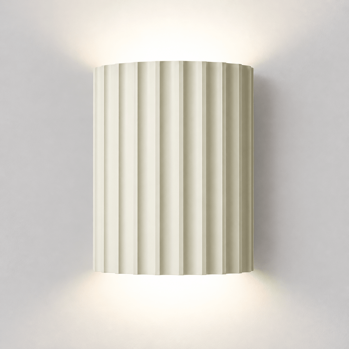 Geriffelte Wandleuchte mit gerippter Struktur im Säulendesign - Wall Light Fixtures - Weiß - Voldeva