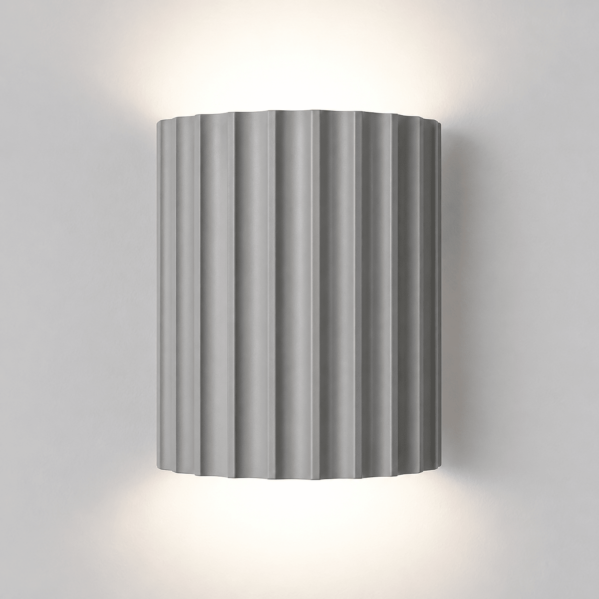 Geriffelte Wandleuchte mit gerippter Struktur im Säulendesign - Wall Light Fixtures - Grau - Voldeva