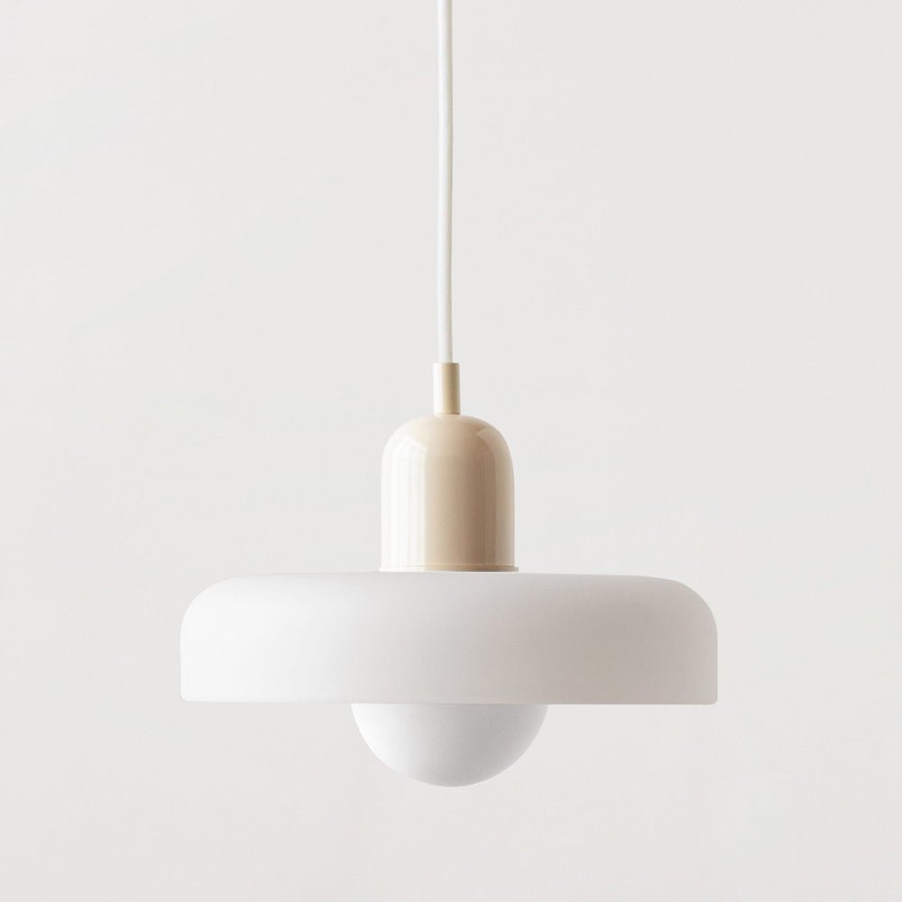 Glas Pendelleuchte mit Zweifarbigem Retro Design - Pendant Light Fixtures - Weiß - Voldeva