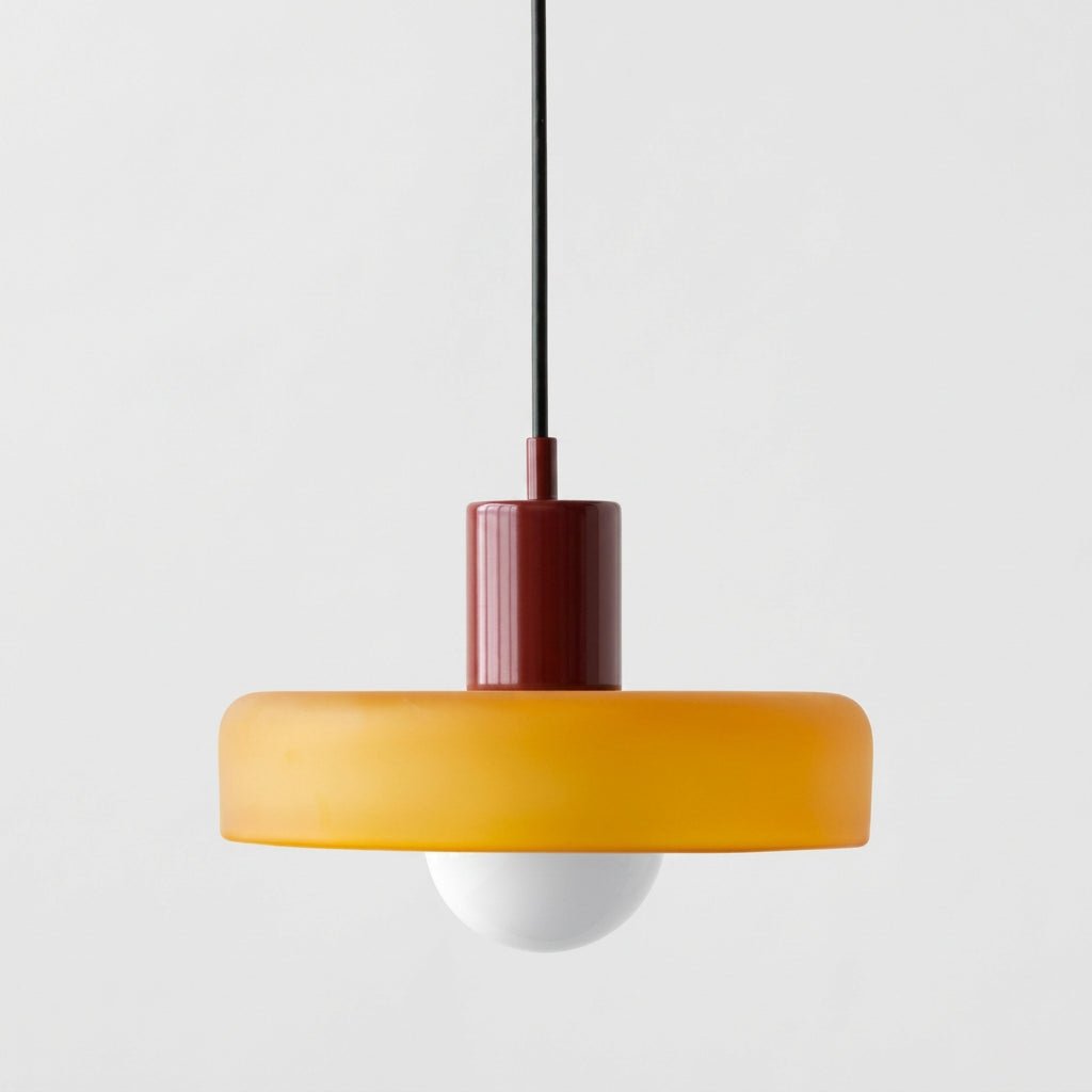 Glas Pendelleuchte mit Zweifarbigem Retro Design - Pendant Light Fixtures - Orange - Voldeva