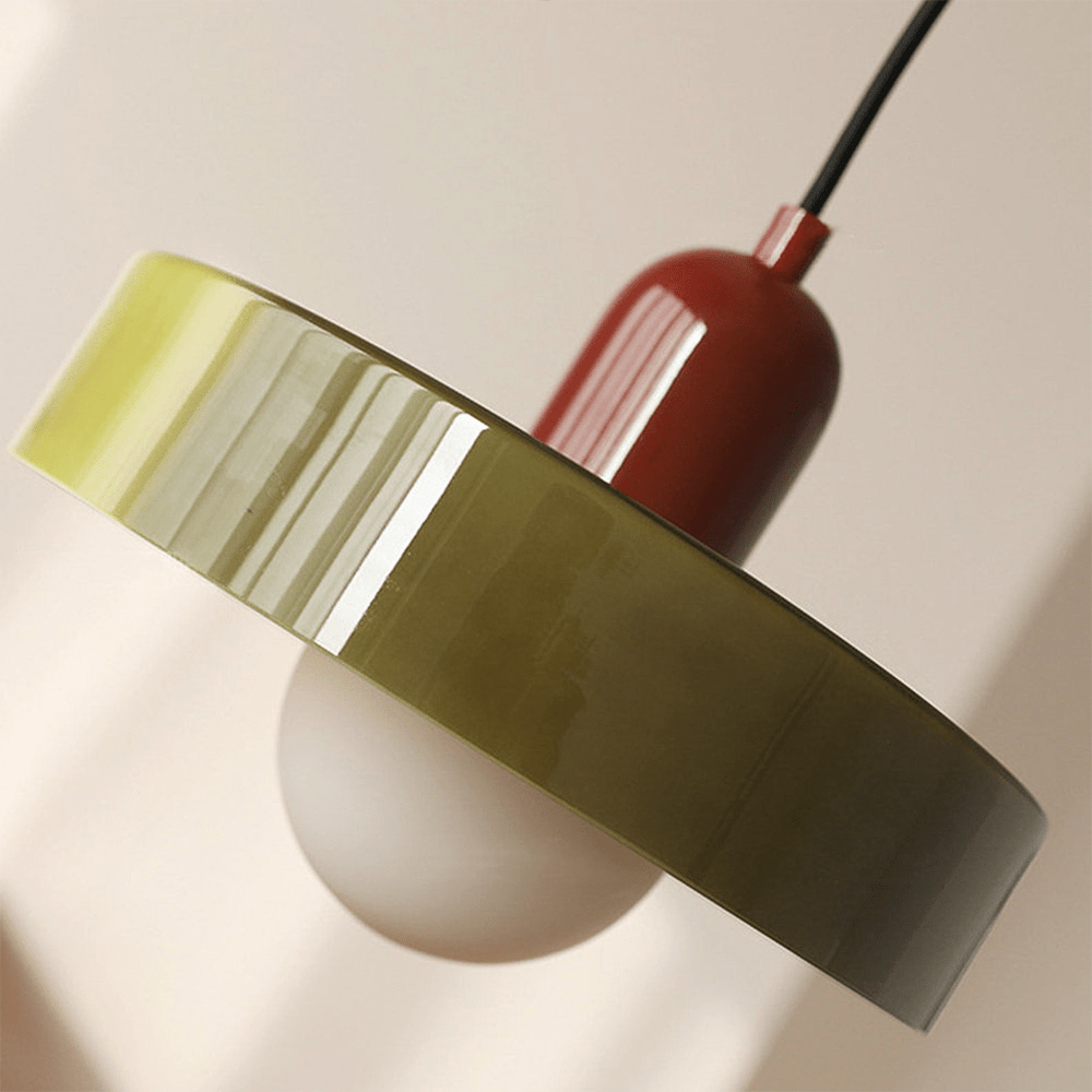 Glas Pendelleuchte mit Zweifarbigem Retro Design - Pendant Light Fixtures - Dunkelgrün - Voldeva