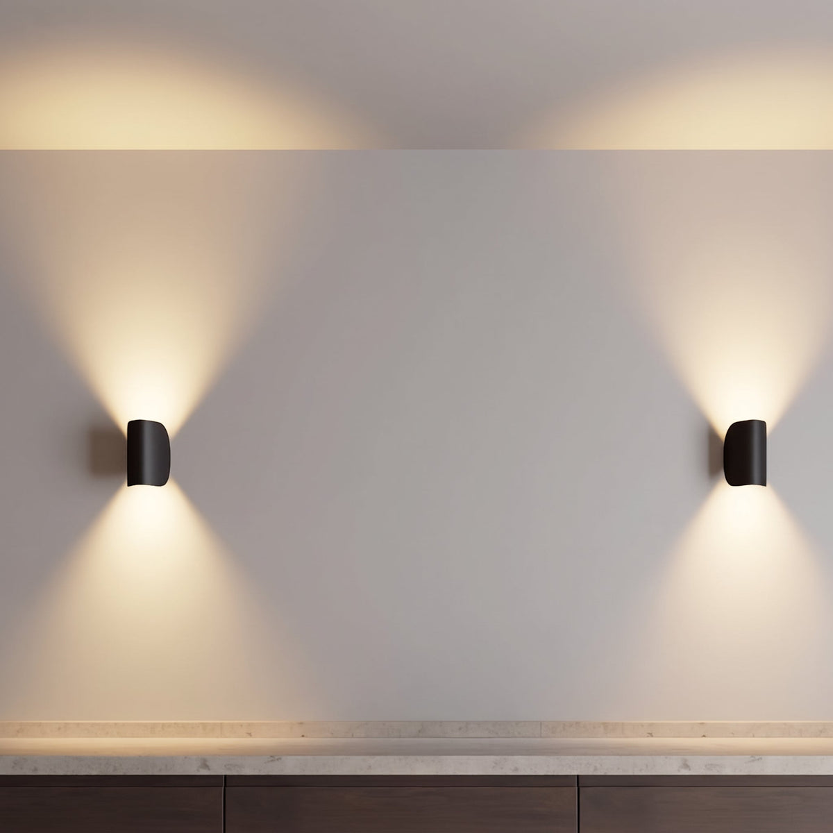 Halbmond LED Wandleuchte Schwarz Up-Down Lichteffekt Modernes Design - Wall Light Fixtures - Schwarz - Voldeva