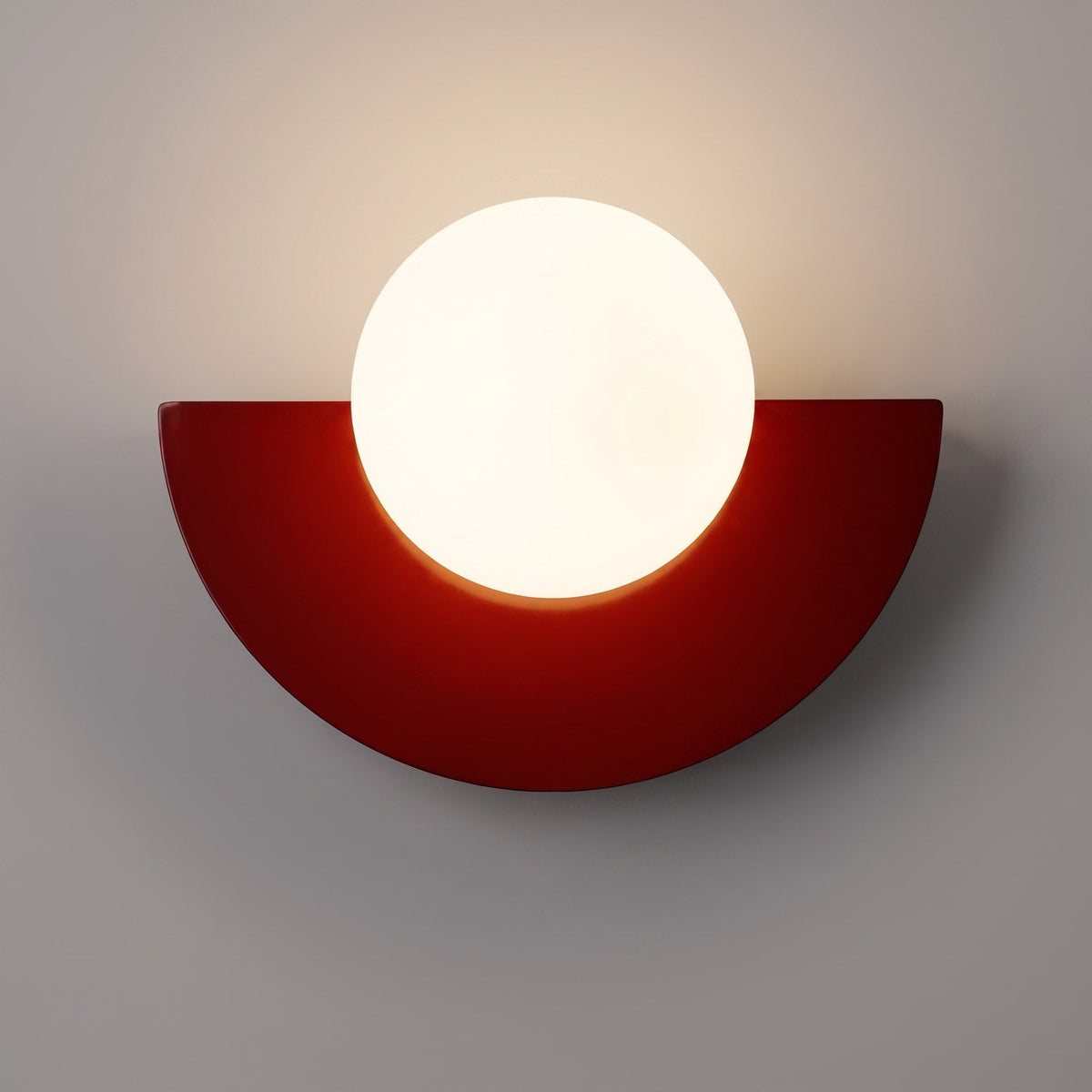 Halbrunde Wandleuchte im minimalistischen Design - Wall Light Fixtures - Rot - Voldeva
