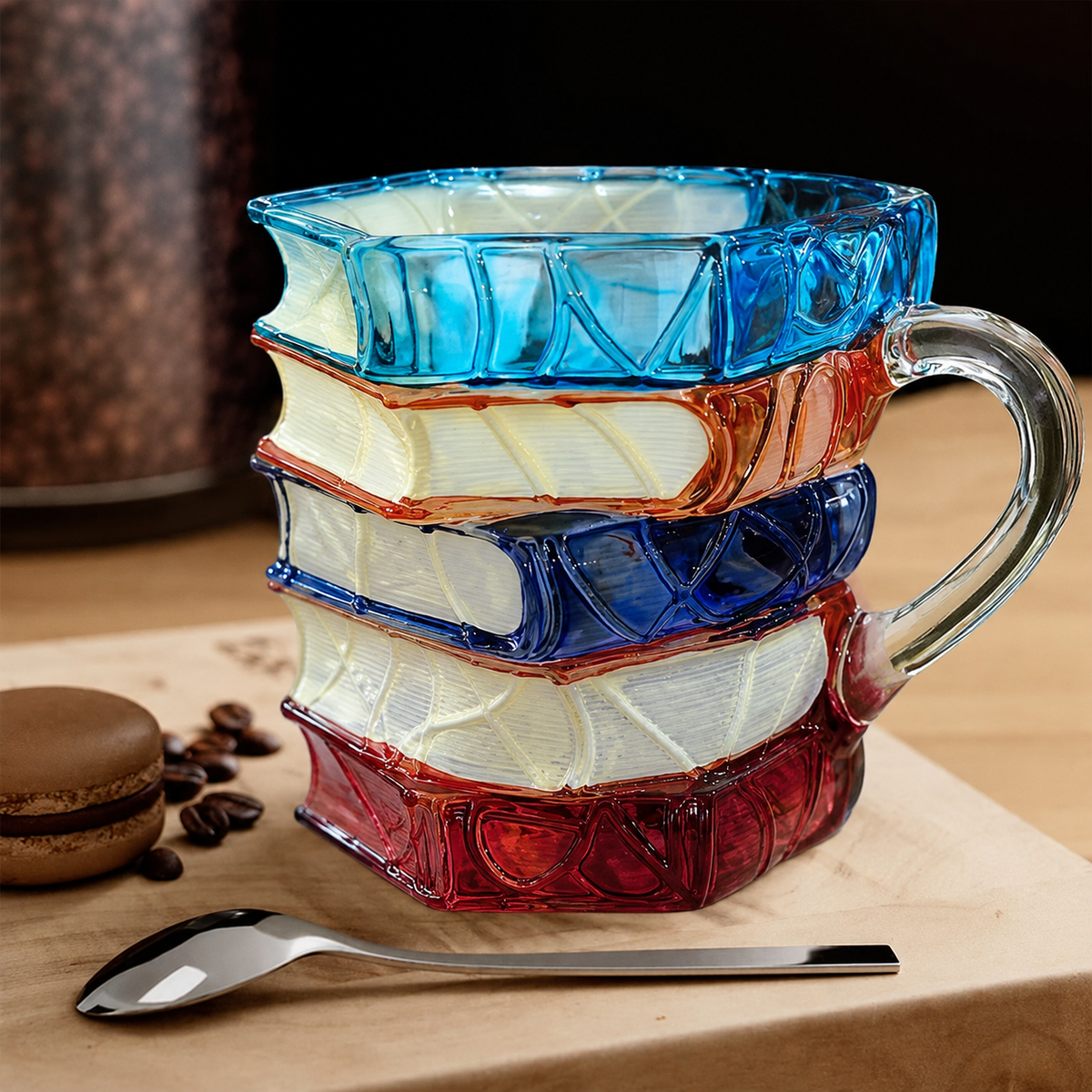 Handgefertigte 3D-Lesetassen aus Glas mit Buchmotiv - Mugs - Voldeva