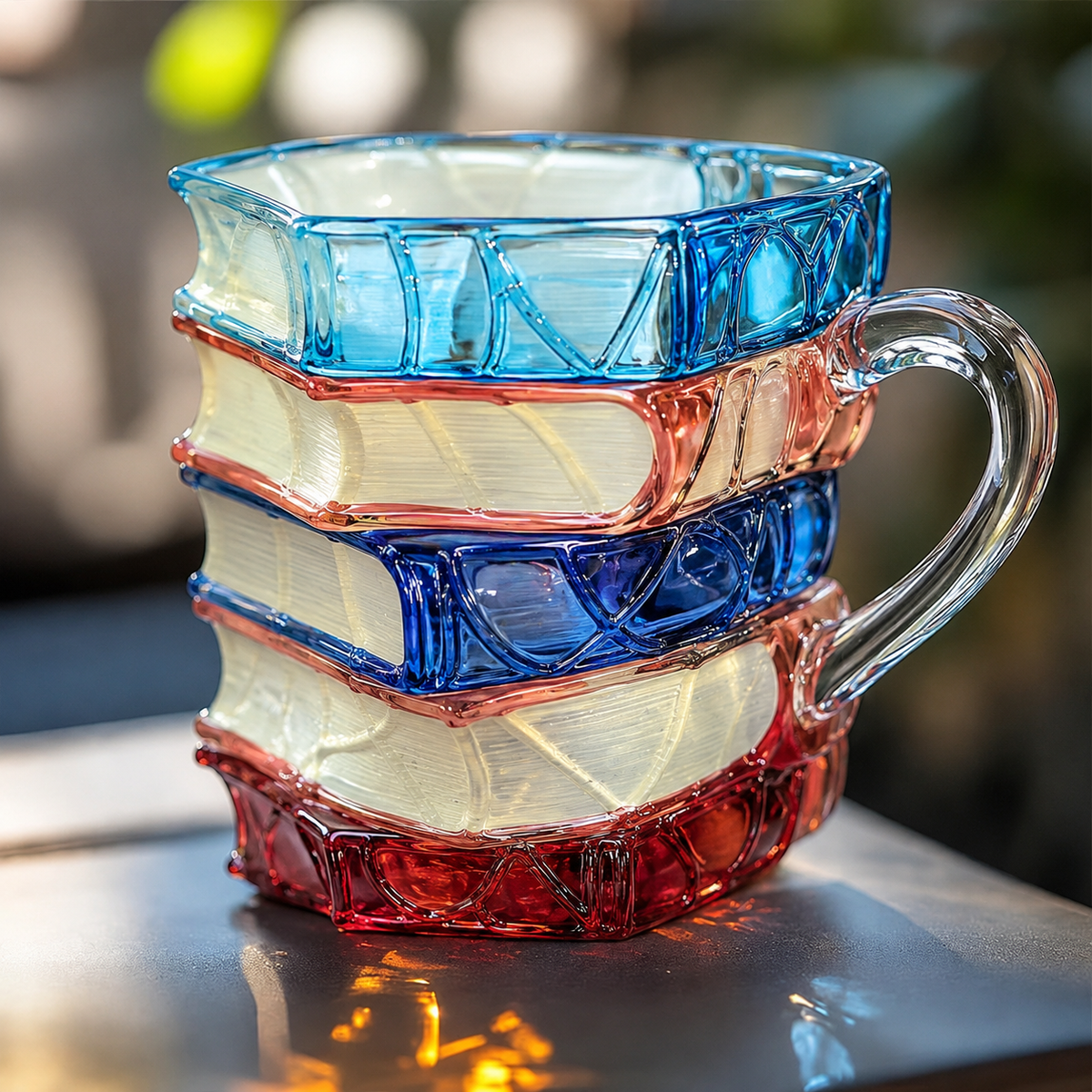 Handgefertigte 3D-Lesetassen aus Glas mit Buchmotiv - Mugs - Voldeva