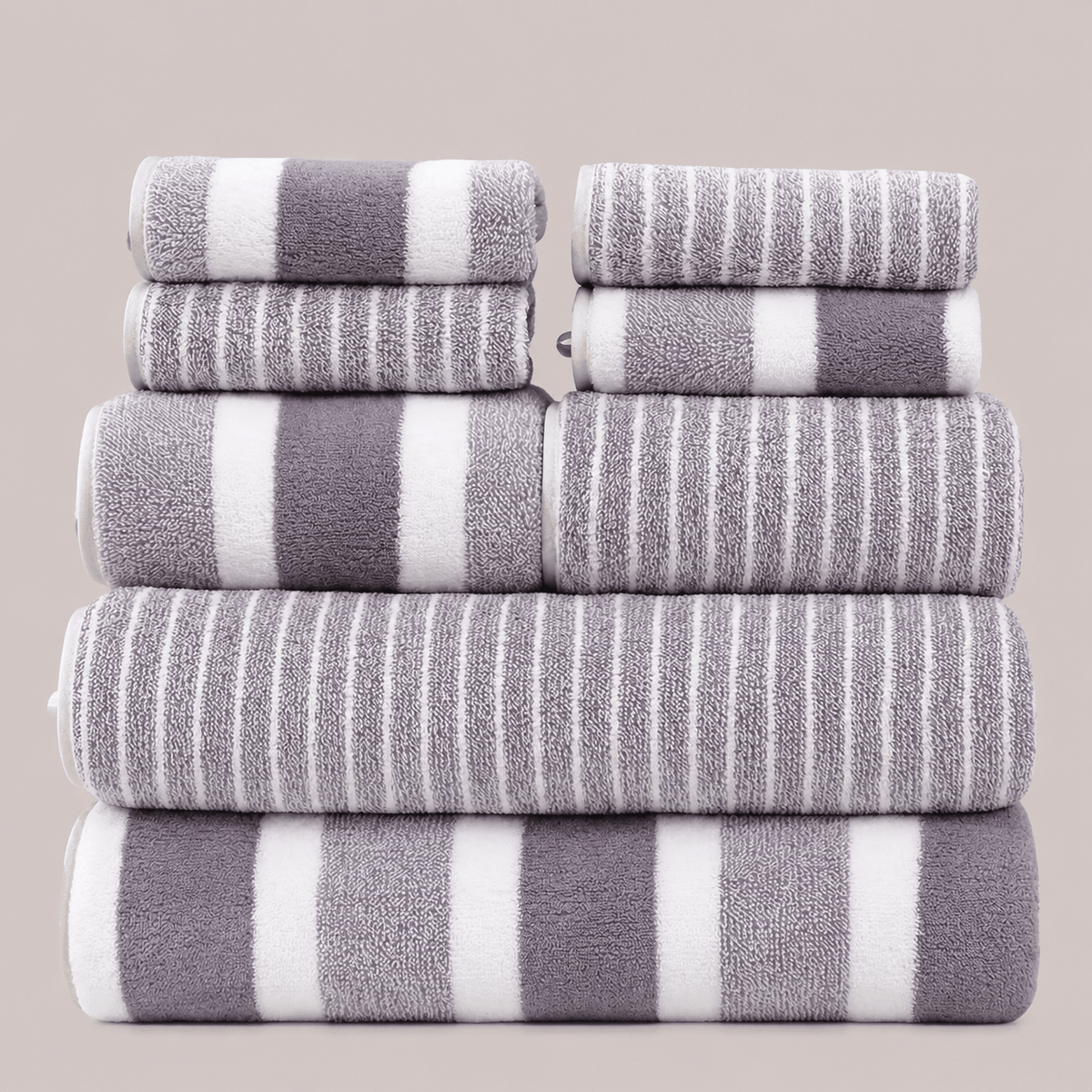 Handtuch Set aus weichem Vlies für Bad und Wellness - Towels - Lila - Voldeva
