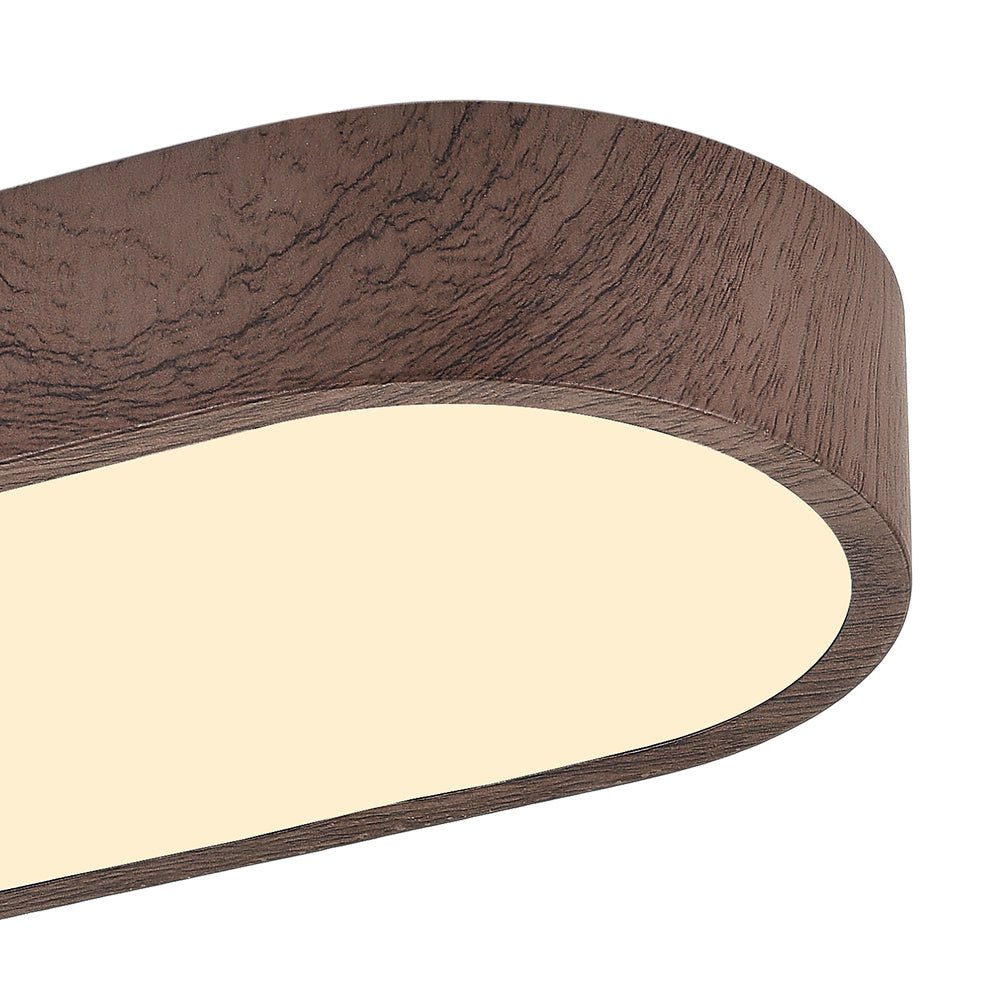 Holz LED Deckenleuchte Linear Schlank für Flur und Wohnraum - Ceiling Light Fixtures - Dunkelbraun - Voldeva