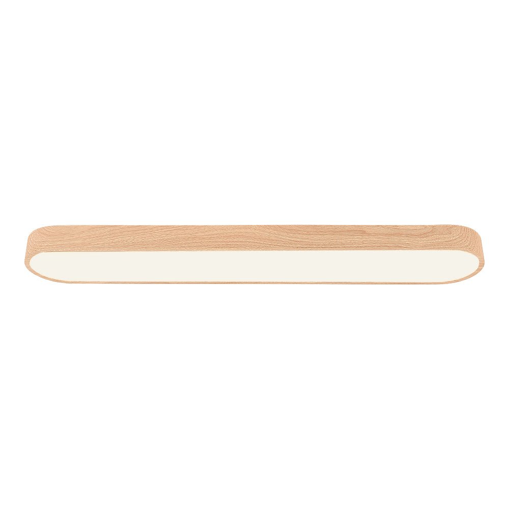 Holz LED Deckenleuchte Linear Schlank für Flur und Wohnraum - Ceiling Light Fixtures - Hellbraun - Voldeva