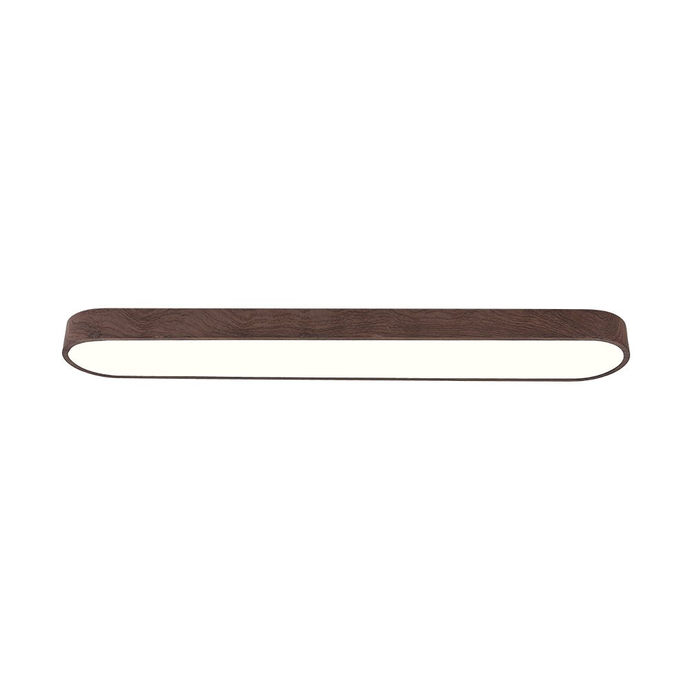 Holz LED Deckenleuchte Linear Schlank für Flur und Wohnraum - Ceiling Light Fixtures - Dunkelbraun - Voldeva