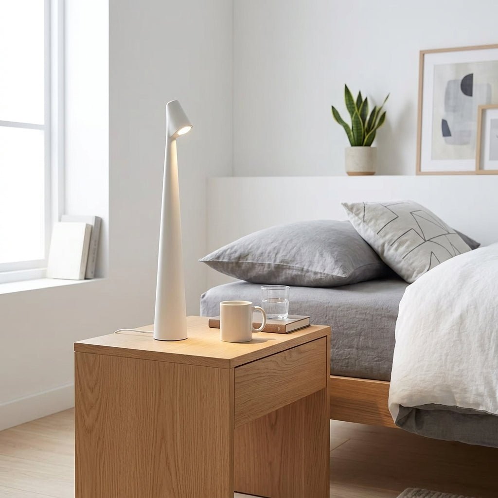 Kabellose LED Tischlampe im Skandinavischen Design - Table Lamps - Weiß - Voldeva