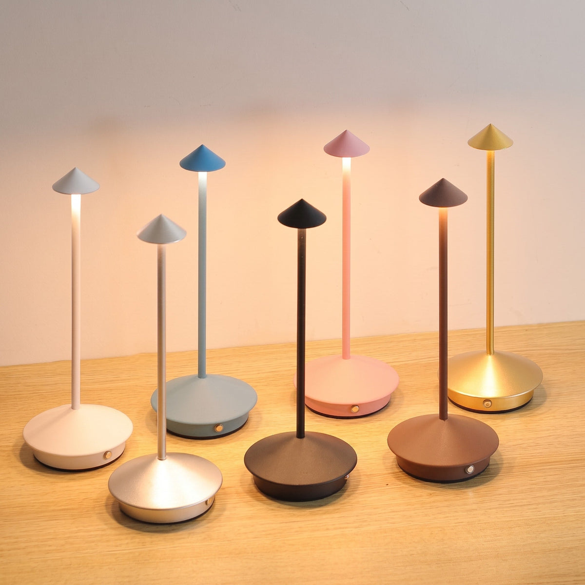 Kabellose LED-Tischlampe in Pilzform mit Touch-Dimmfunktion - Table Lamps - Blau - Voldeva