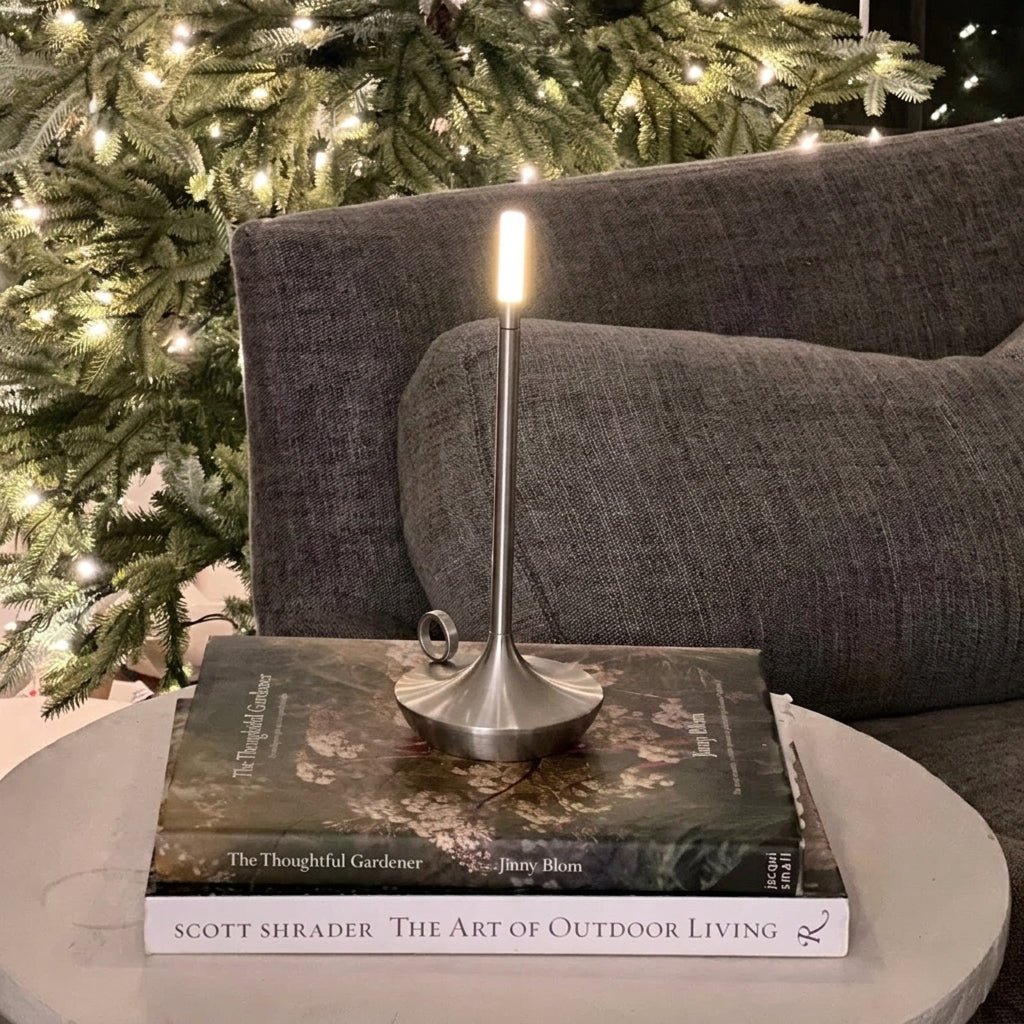 Kabellose LED Tischleuchte im Kerzendesign - Table Lamps - Silber - Voldeva