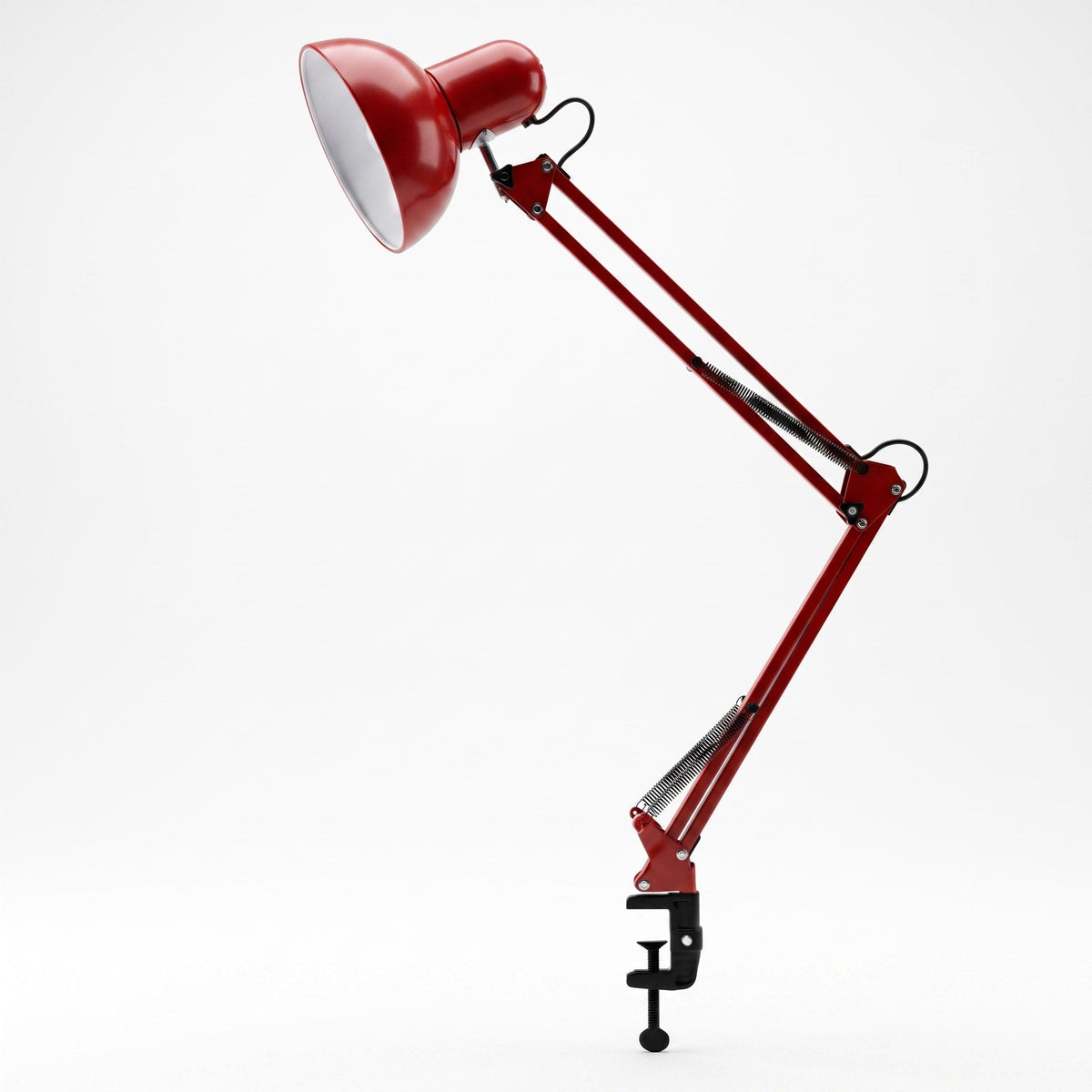 Klemmleuchte mit verstellbarem Schwenkarm und Metallgehäuse - Desk Lamps - Rot - Voldeva