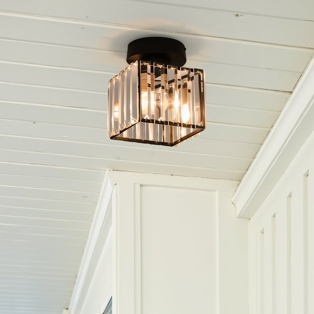Kristall Deckenleuchte Quadratisch Flurlampe Deckenlampe - Ceiling Light Fixtures - Schwarz - Voldeva