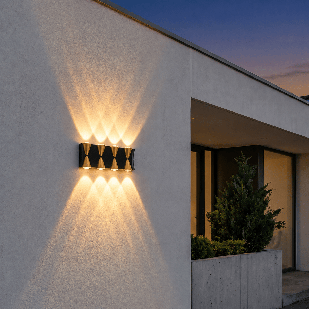 LED Außenwandleuchte 6-Strahl Up Down Effekt - Wall Light Fixtures - Voldeva