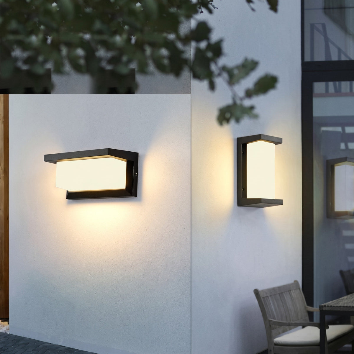 LED Außenwandleuchte in rechteckigem Design für Hauseingänge - Wall Light Fixtures - Horizontales Licht - Voldeva