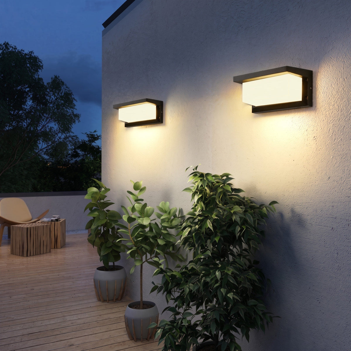 LED Außenwandleuchte in rechteckigem Design für Hauseingänge - Wall Light Fixtures - Horizontales Licht - Voldeva