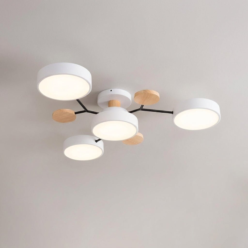 LED Deckenleuchte im Astdesign Skandinavisch - Ceiling Light Fixtures - Weiß - Voldeva