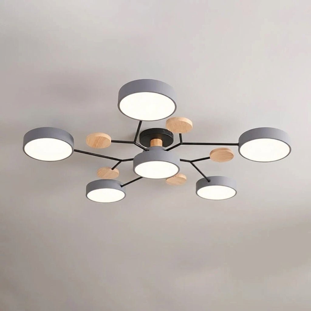 LED Deckenleuchte im Astdesign Skandinavisch - Ceiling Light Fixtures - Grau - Voldeva