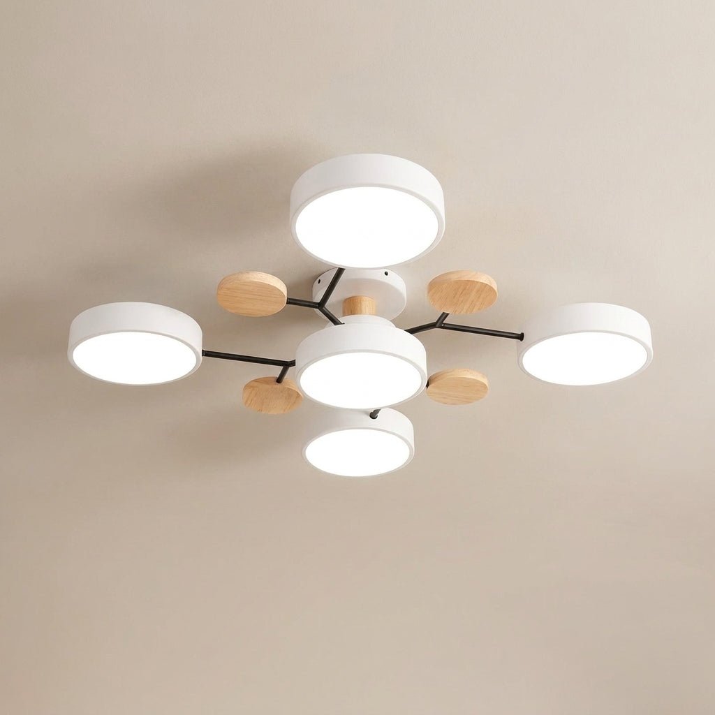 LED Deckenleuchte im Astdesign Skandinavisch - Ceiling Light Fixtures - Weiß - Voldeva