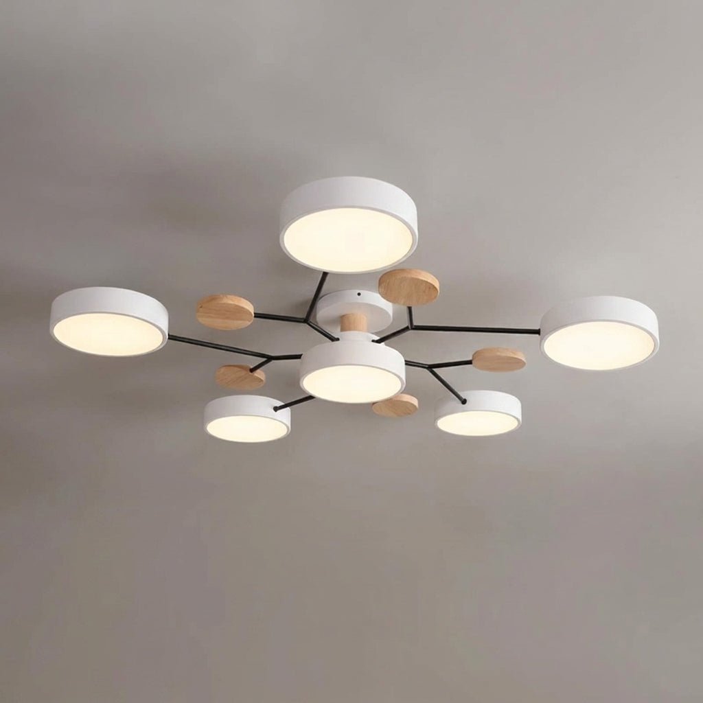 LED Deckenleuchte im Astdesign Skandinavisch - Ceiling Light Fixtures - Weiß - Voldeva