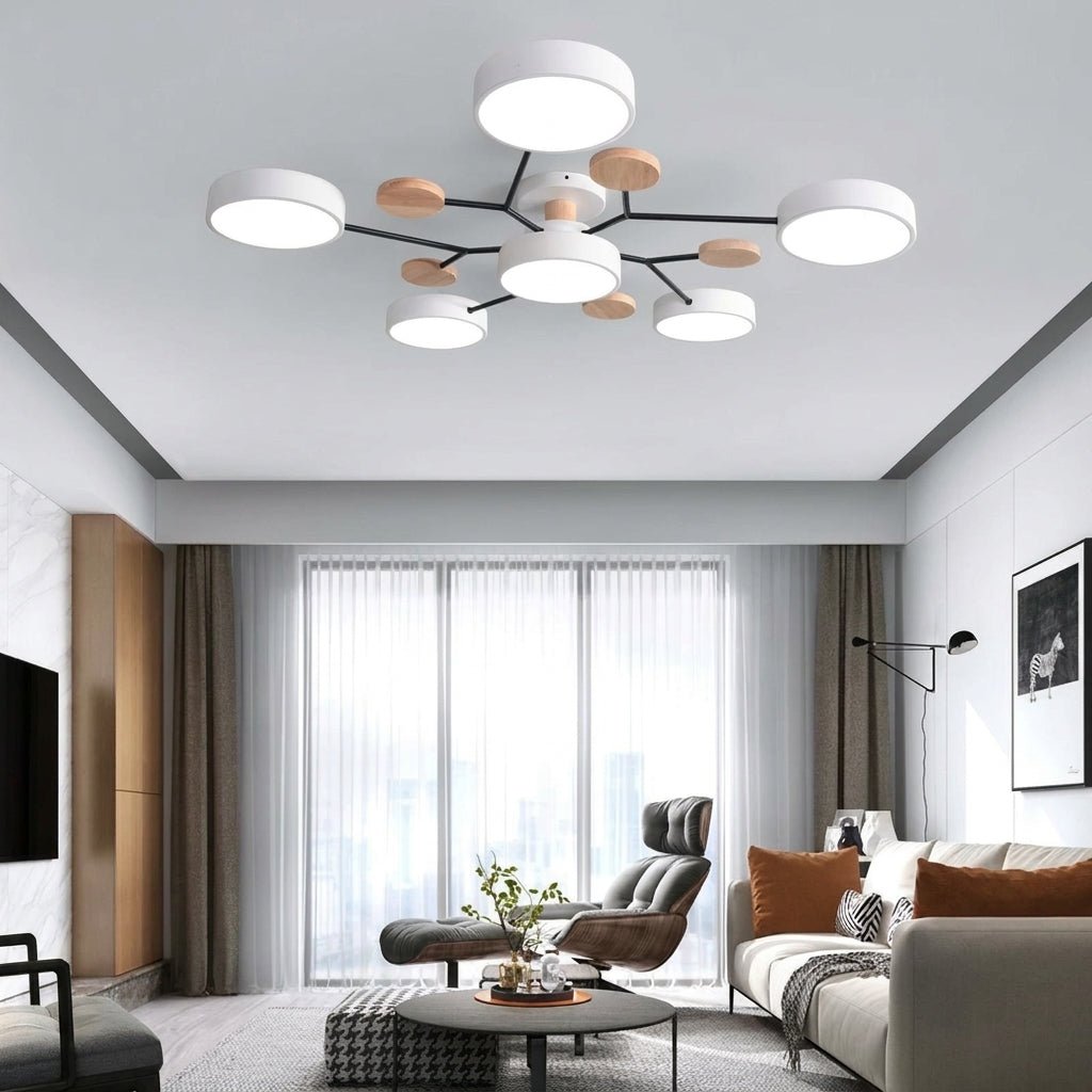LED Deckenleuchte im Astdesign Skandinavisch - Ceiling Light Fixtures - Weiß - Voldeva